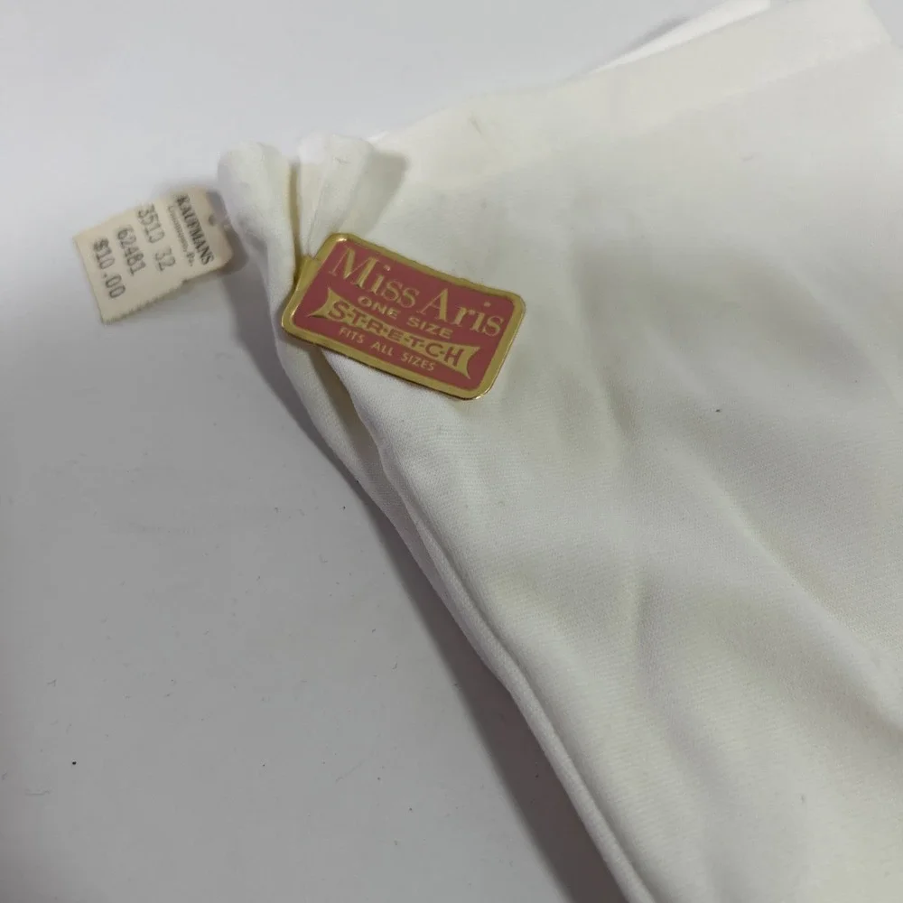 Miss‎ Aris Vintage Elbow Long White Stretch Knit Gloves NWT